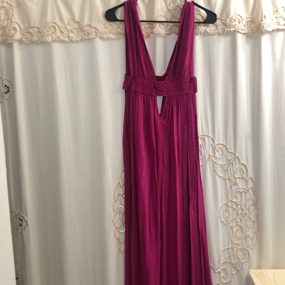 Magenta Maxi Dress with cutouts